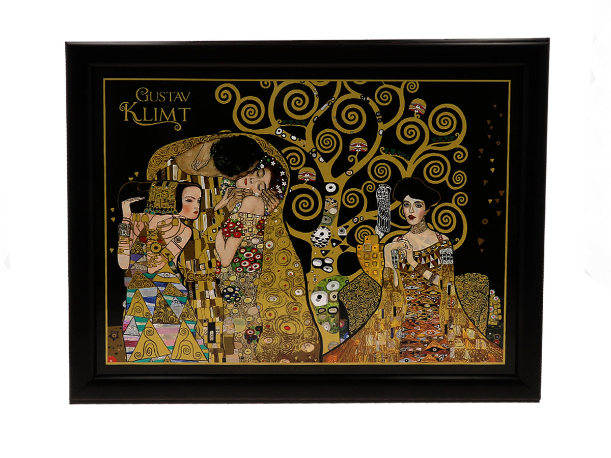 Laptopunderlag G. Klimt, Kolaż (CARMANI) med mulighed for personlig gravering, ideelt som gave, mål 30.5x40.5cm, stilfuldt og behageligt til arbejde på skødet