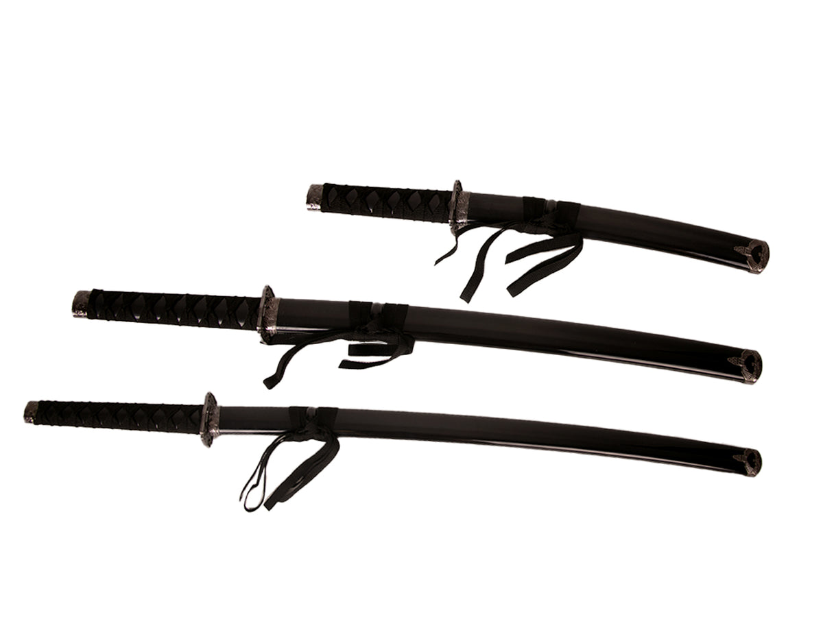 Sæt med 3 samuraisværd på stander med mulighed for personlig gravering