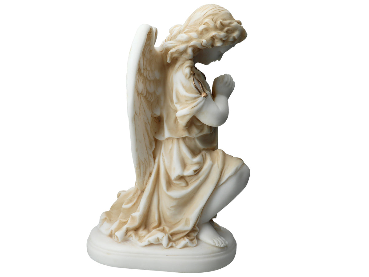 Alabastengel i bøn - figur af alabast 25cm med mulighed for personlig gravering
