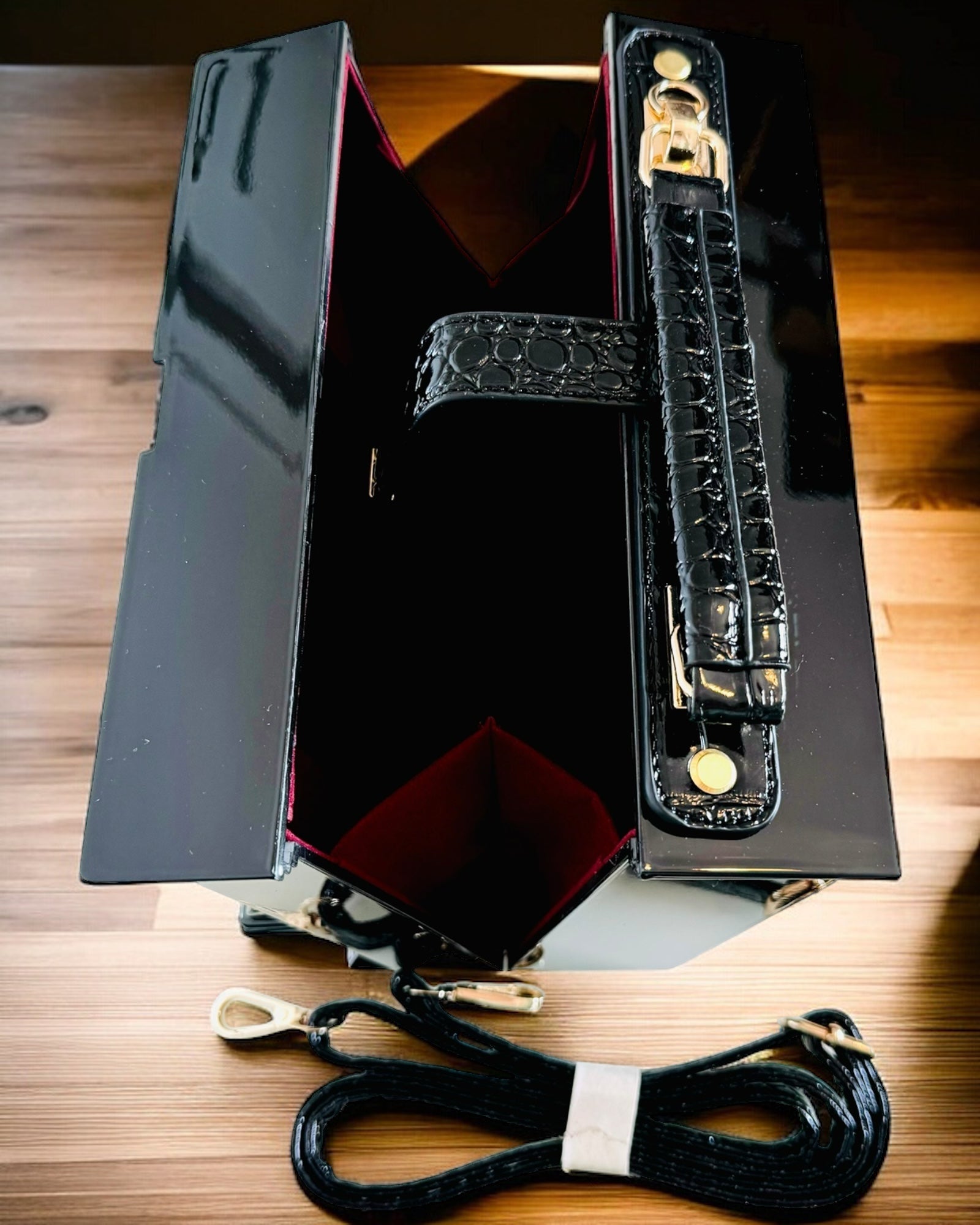 Damehåndtaske “Elegant Klaver” i Sort og Hvid