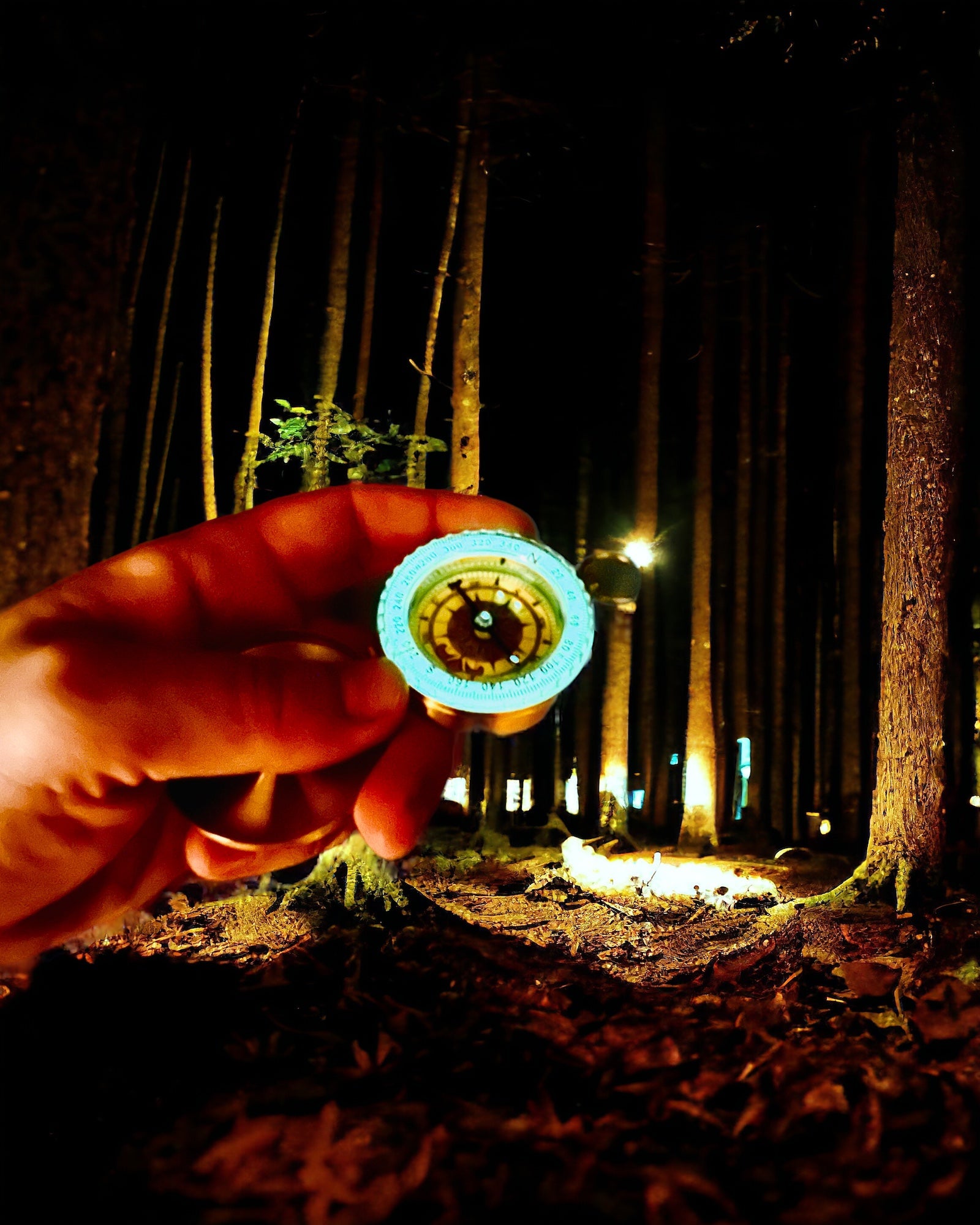 Vandtæt Messingkompas med Glødeffekt - Uundværlig til Vandreture og Camping, personliggørelse med gravering