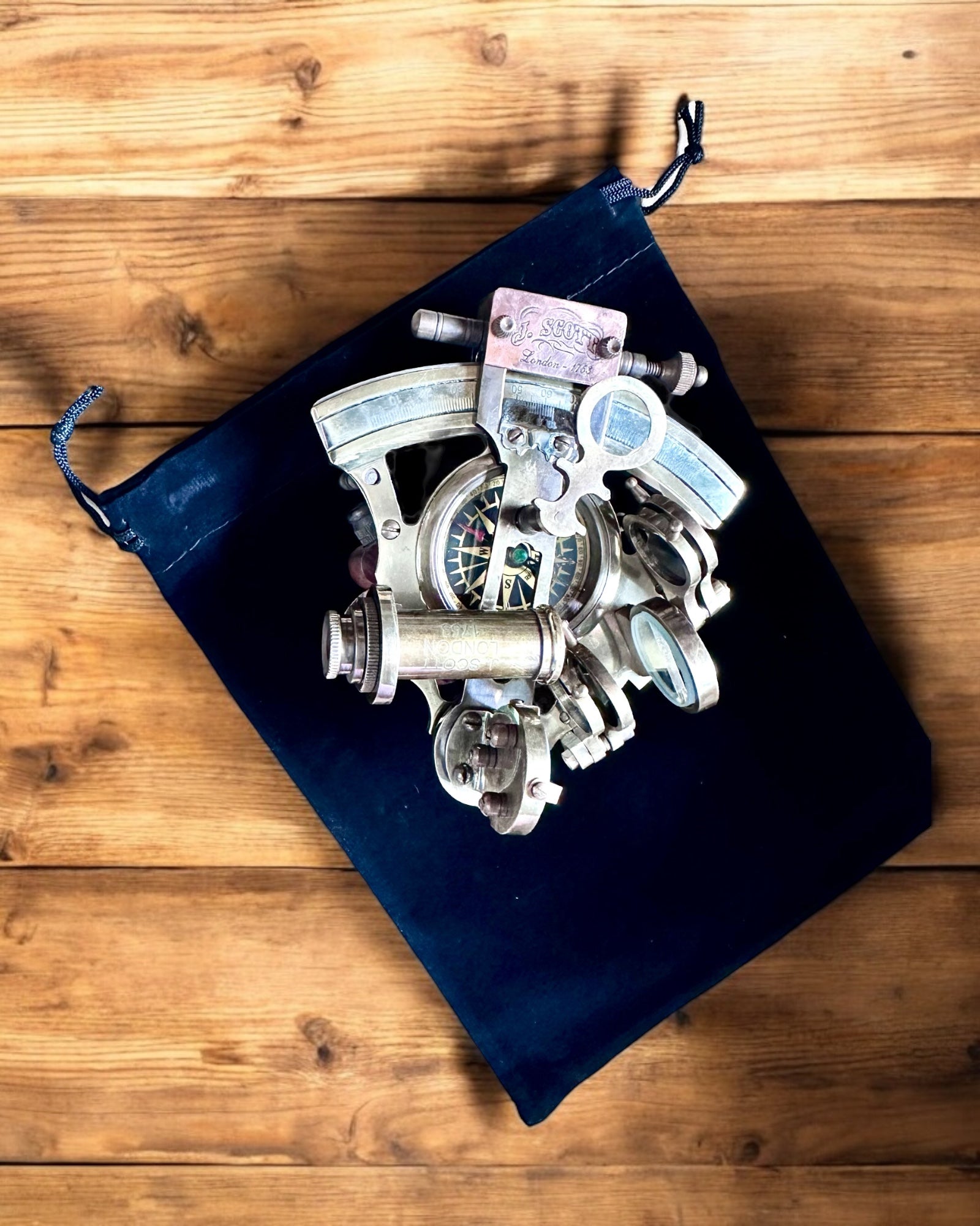 Sekstant Premium med Antik Kompas - mulighed for personlig gravering