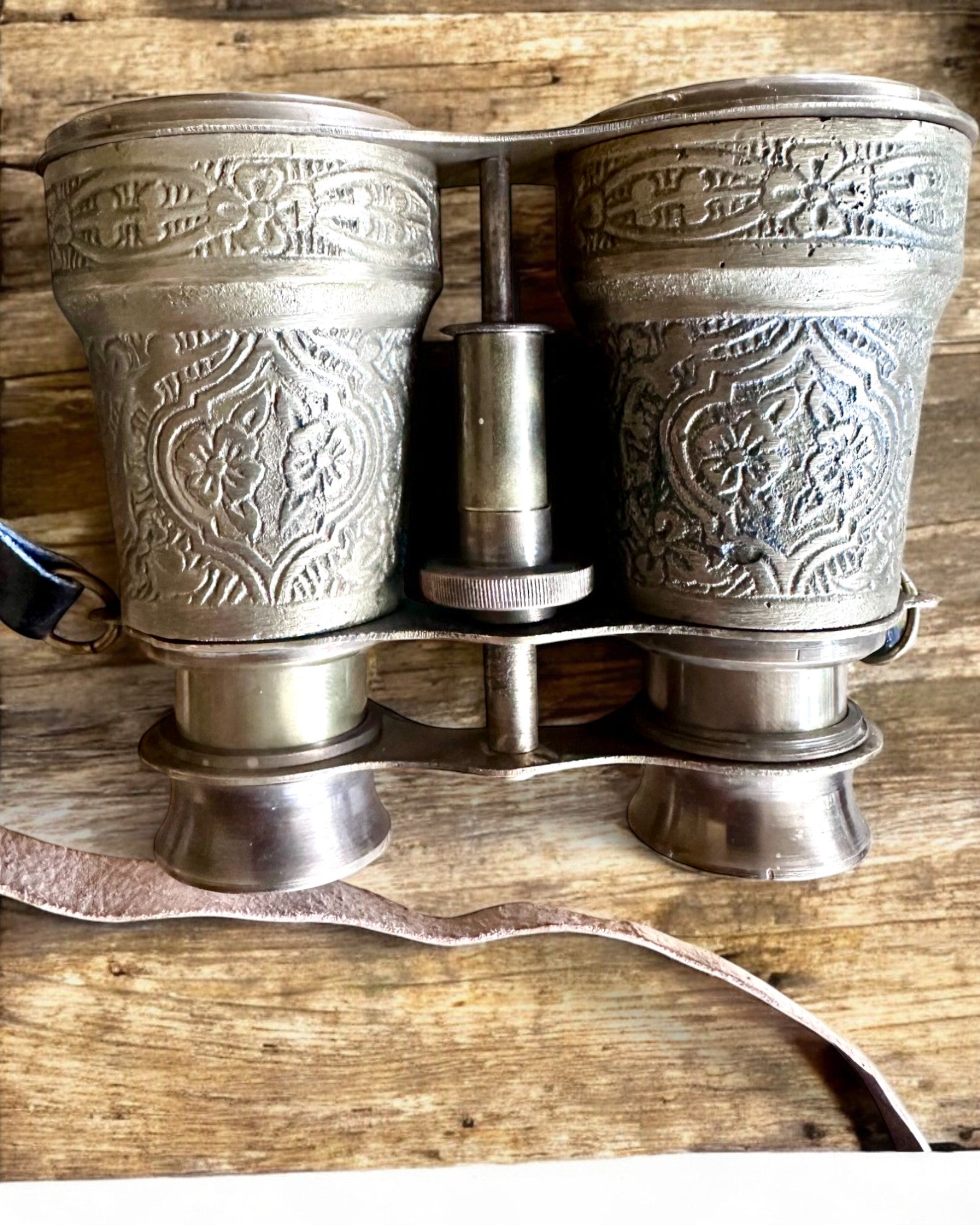 Kikkert med læderetui Victorian's Eye, 11 cm Messing, Hånddekoreret, personalisering med gravering til gave