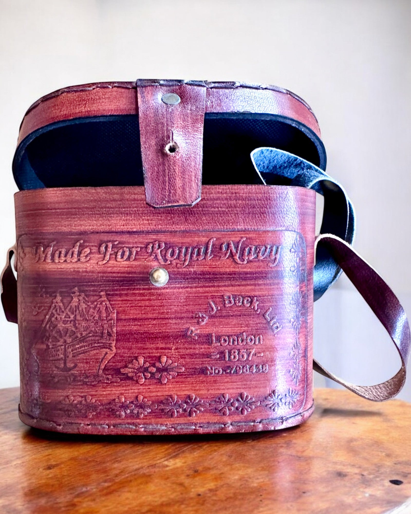 Kikkert med læderetui Victorian's Eye, 11 cm Messing, Hånddekoreret, personalisering med gravering til gave