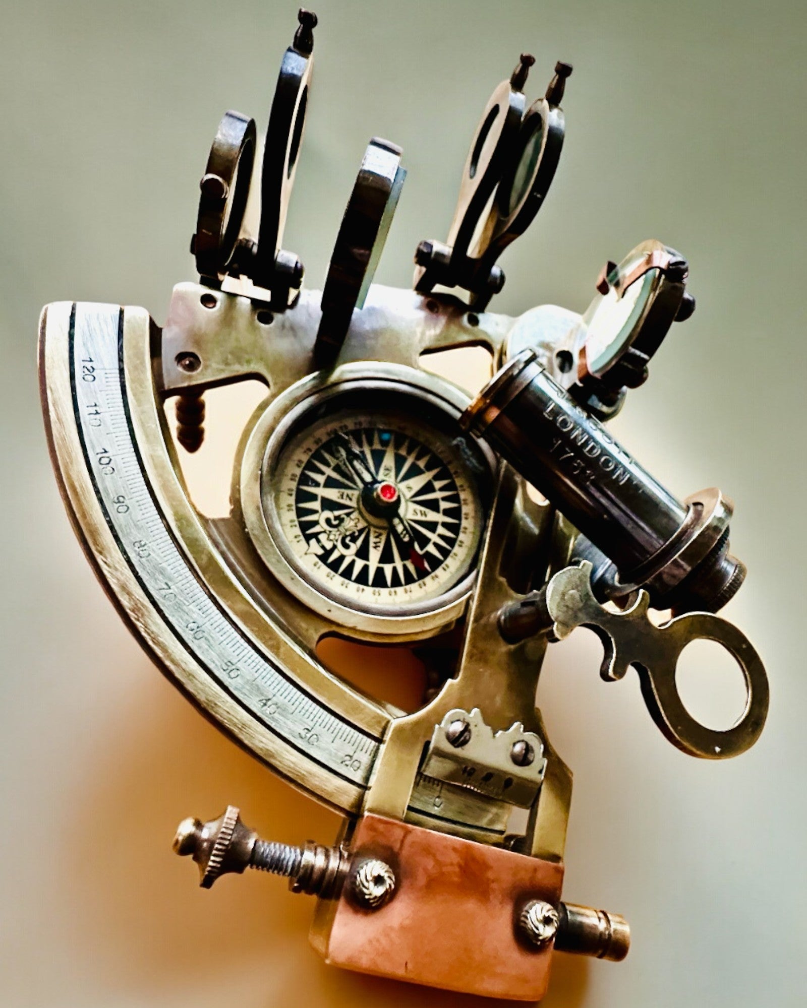 Sekstant Premium med Antik Kompas - mulighed for personlig gravering