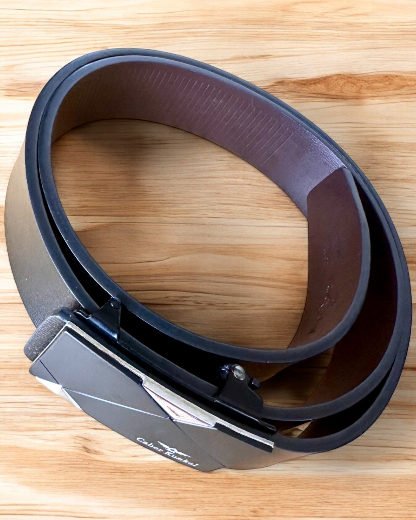 Sort Herrebælte med Automatisk Spænde Cabor Kunkel, mulighed for personlig gravering som gave