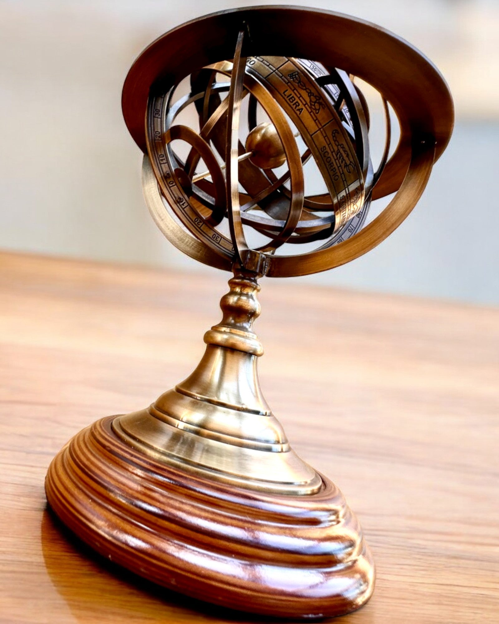 Astrolabium Artis 2 - 30 cm højde, Håndlavet med Mulighed for Gravering, dekoration til kontor, premium