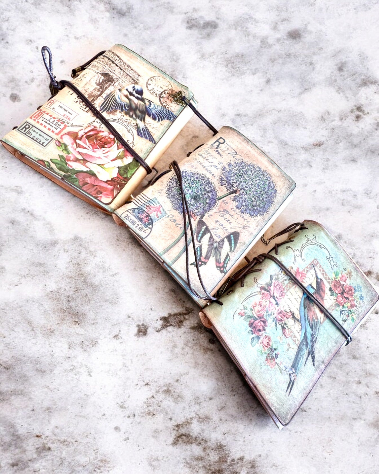 Vintage Memoire notesbog med personlig gravering - 3 designs at vælge imellem, notesbog som gave