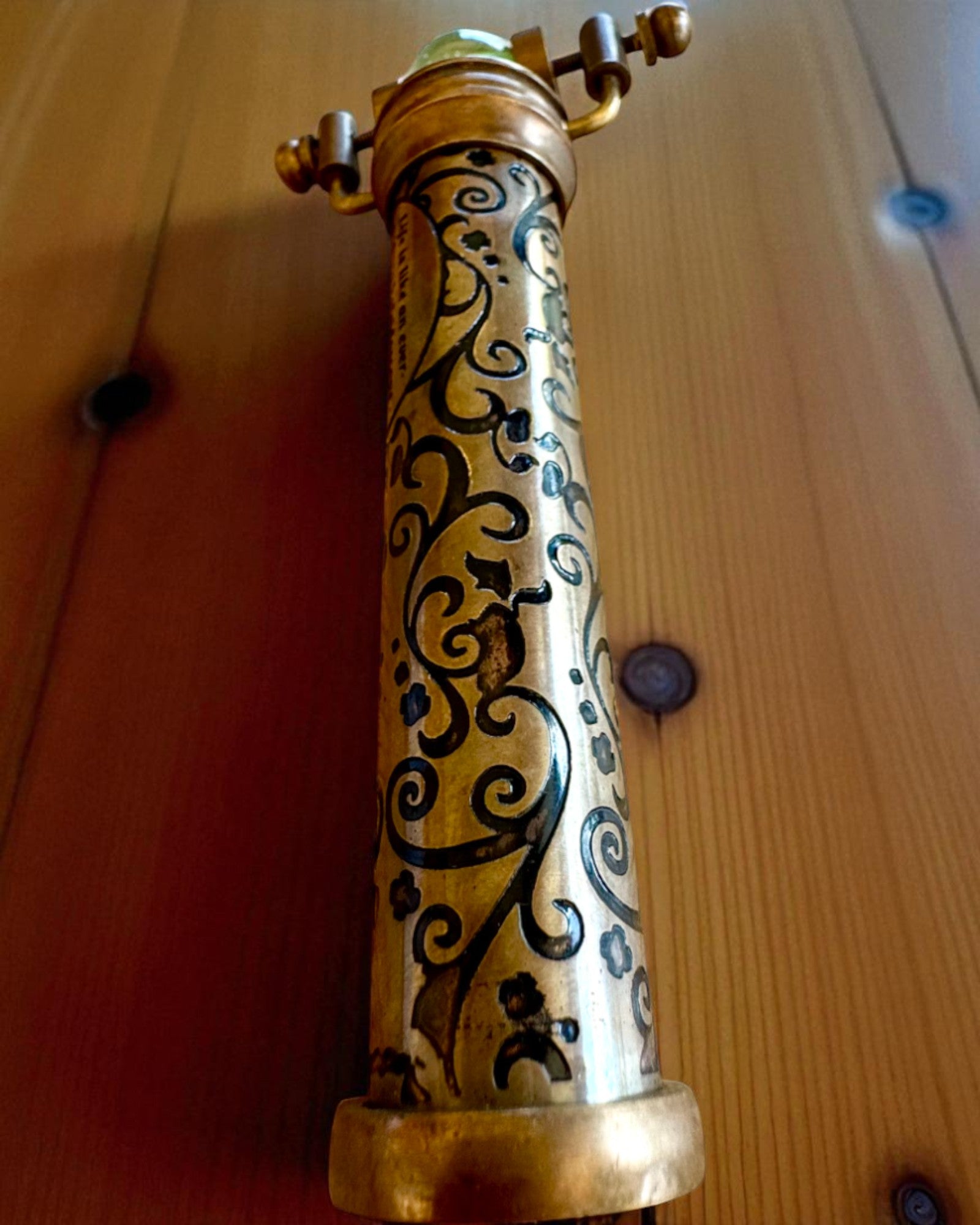 Vintage Kalejdoskop “Emerald Dreams”, 15 cm – håndlavet, med mulighed for personlig gravering som gave