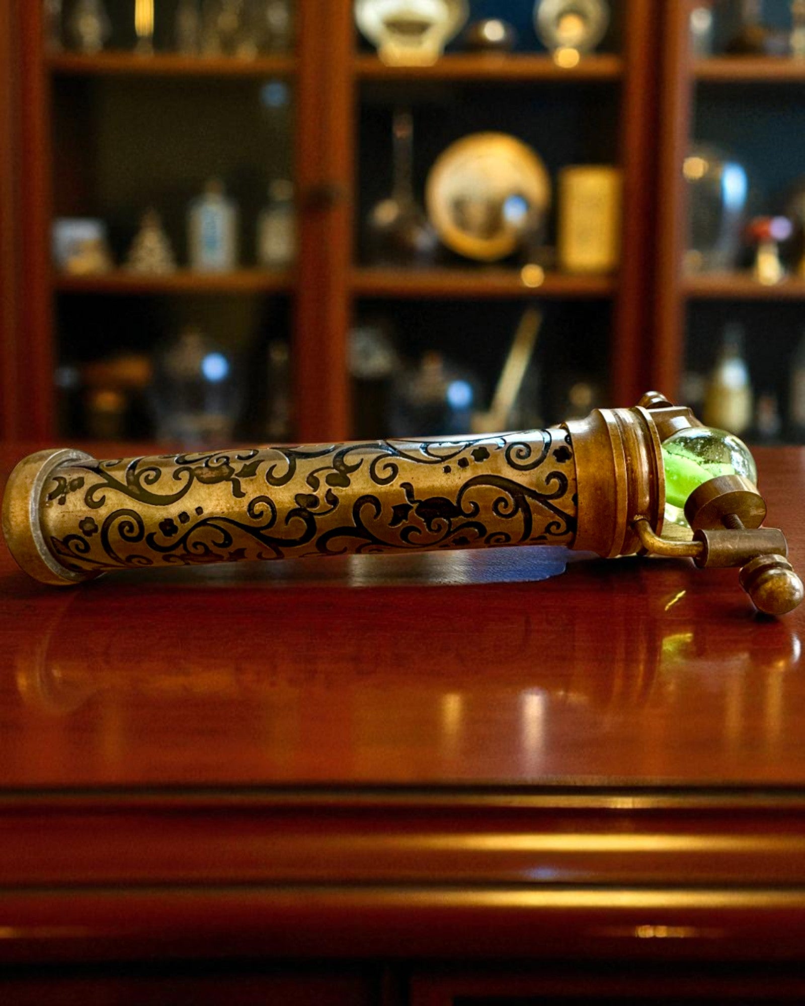 Vintage Kalejdoskop “Emerald Dreams”, 15 cm – håndlavet, med mulighed for personlig gravering som gave