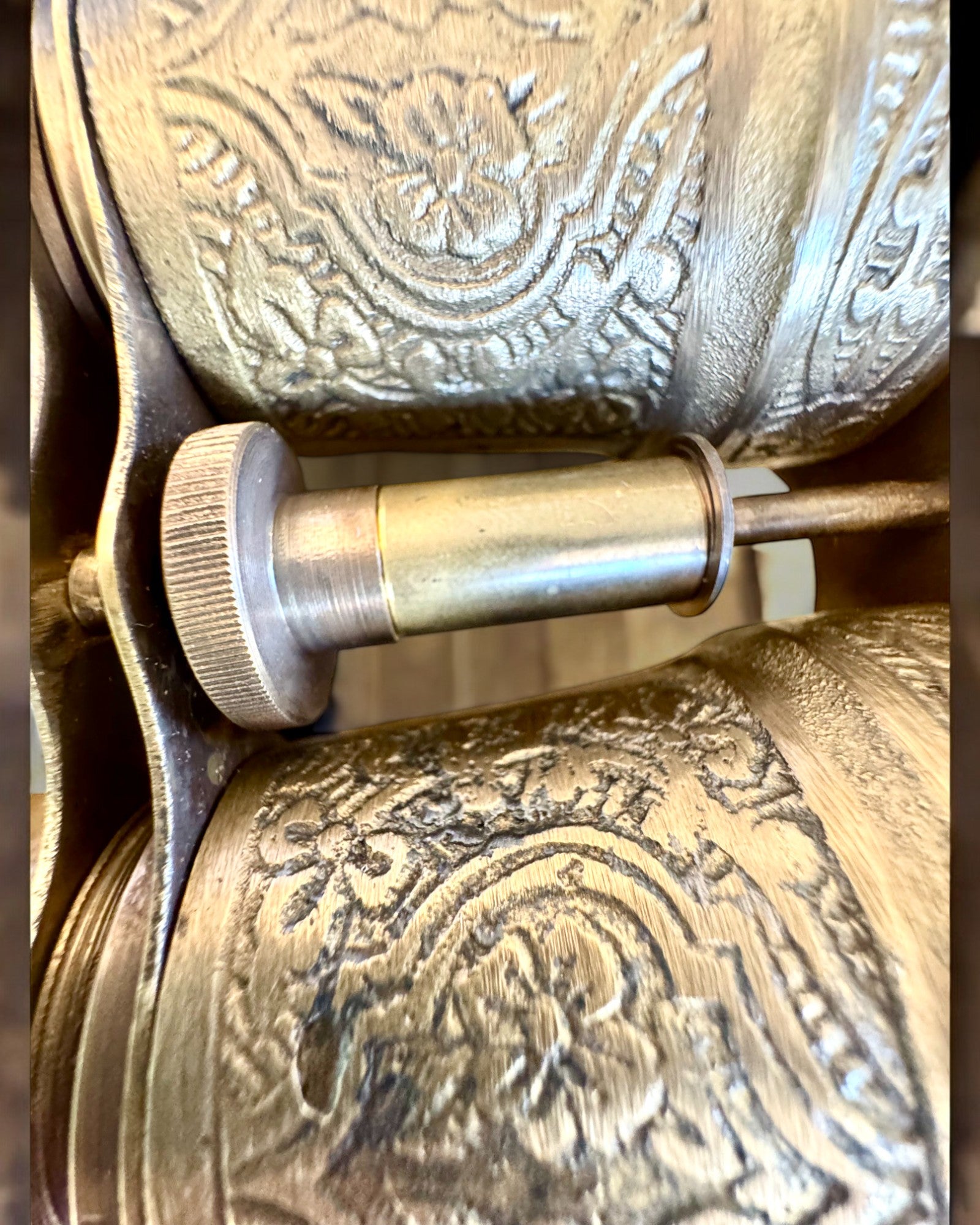 Kikkert med læderetui Victorian's Eye, 11 cm Messing, Hånddekoreret, personalisering med gravering til gave