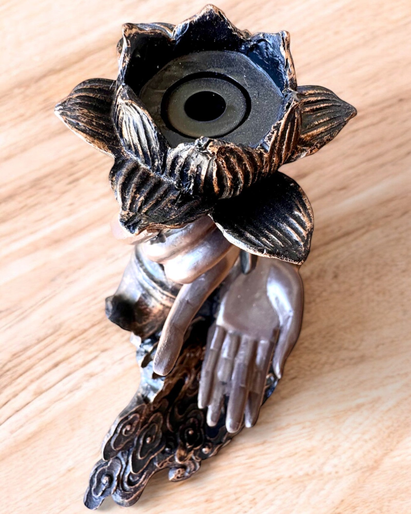 Mystisk Hånd, Røgelsesbrænder, holder til røgelse med Strømning, mulighed for tilpasning med gravering til gave