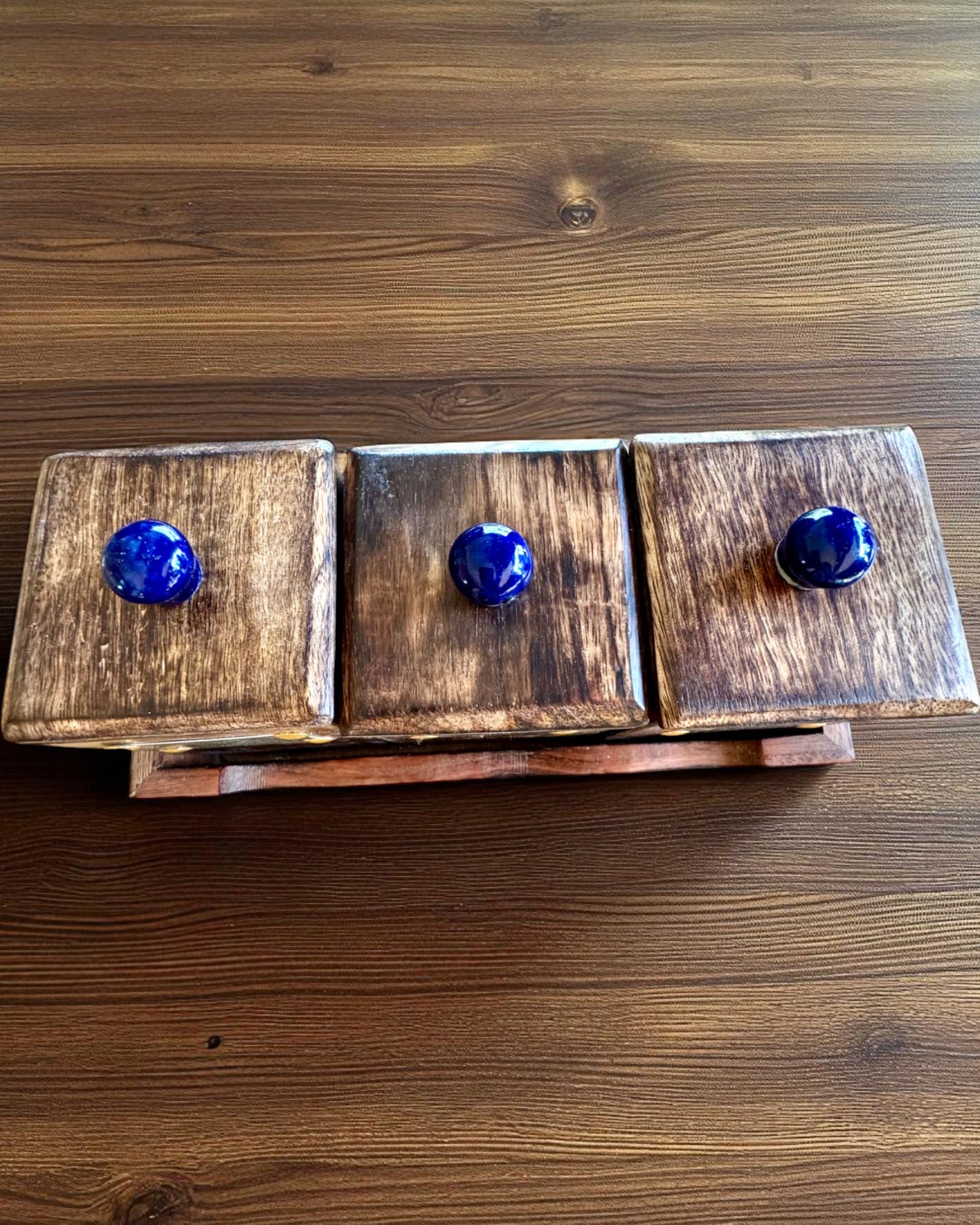 Sæt Royal Trio – Te, Kaffe, Sukker af Shisham-træ, håndlavet, med mulighed for gravering som gave