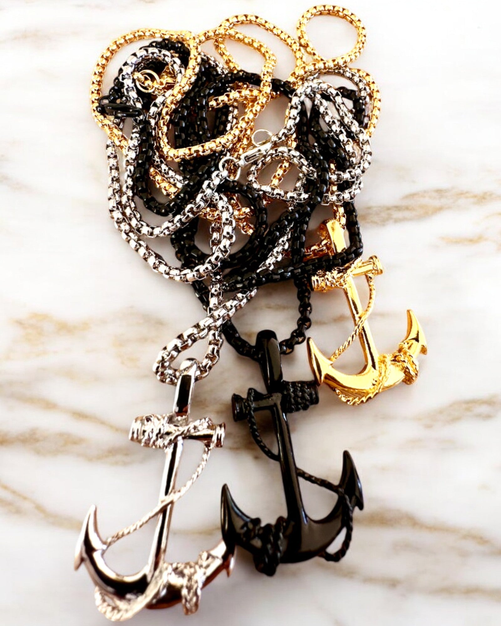 Determinationens Anker, Søamulet, halskæde, mulighed for personlig gravering som gave, 3 varianter at vælge imellem