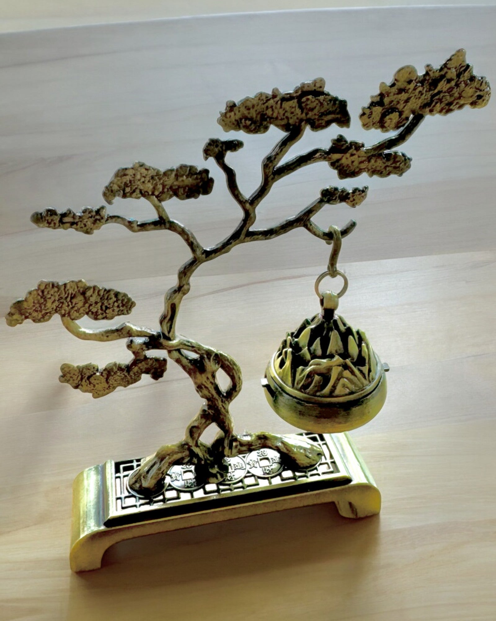 Elegant Metal Røgelsesholder Bonsai - mulighed for personlig gravering som gave