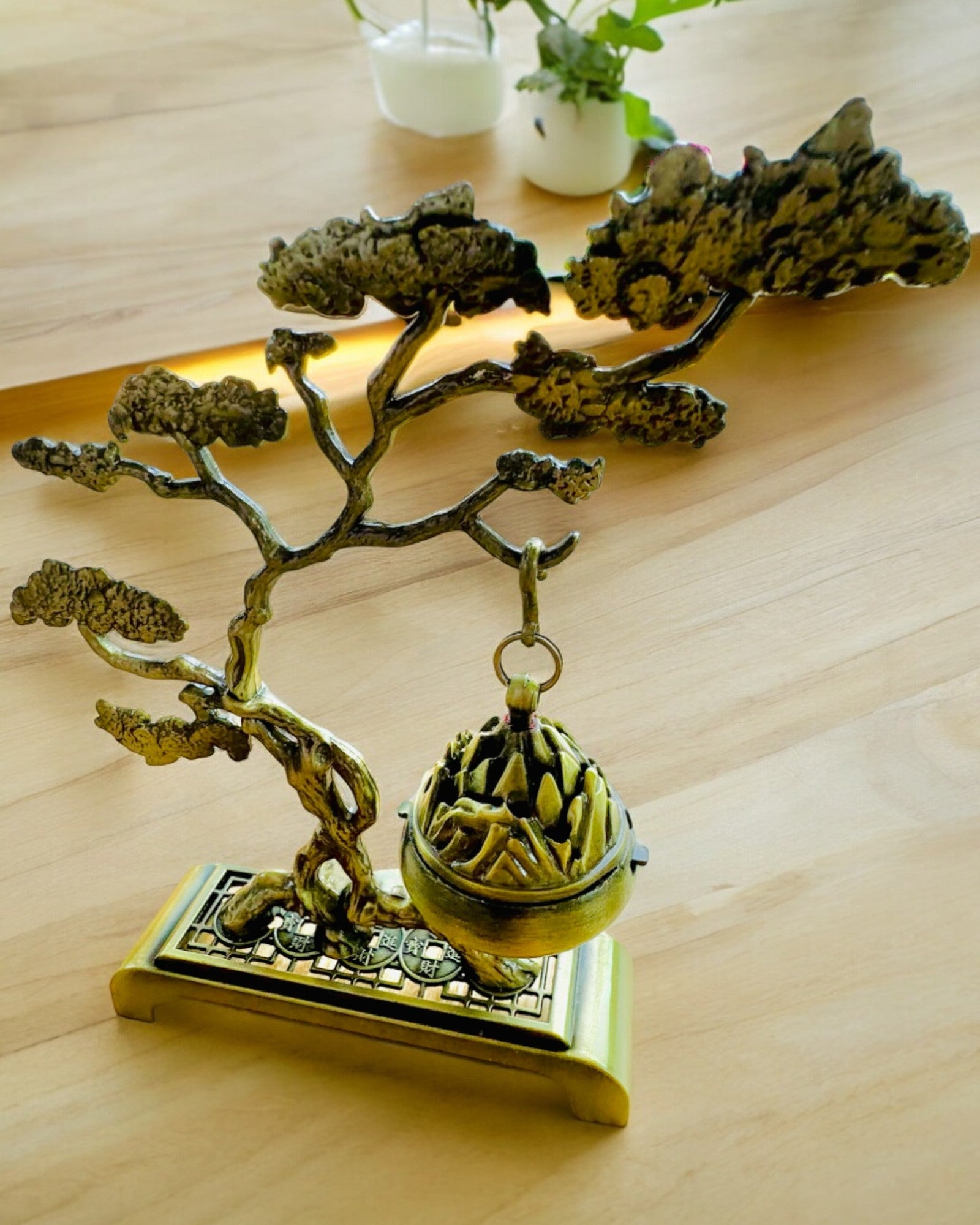 Elegant Metal Røgelsesholder Bonsai - mulighed for personlig gravering som gave