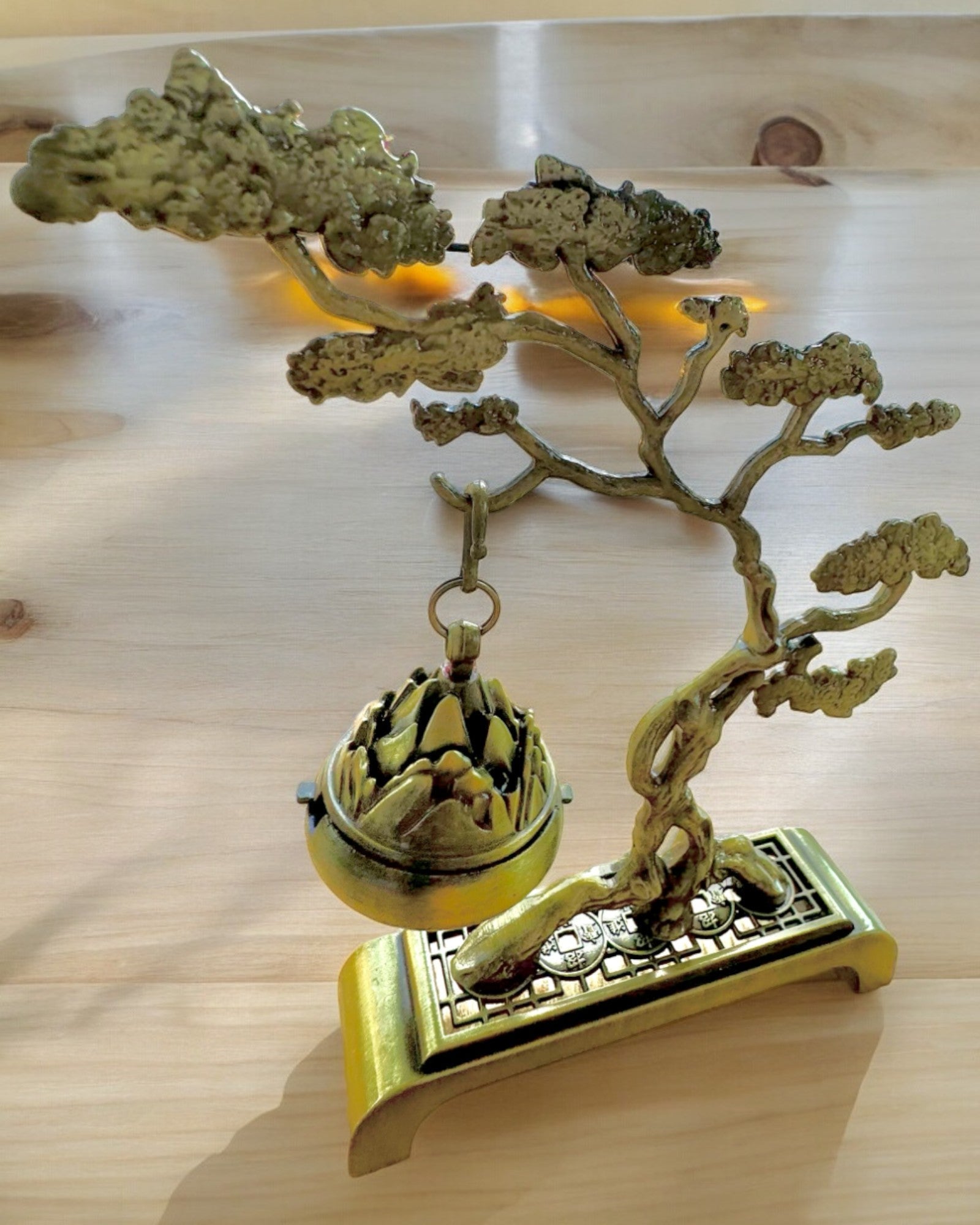 Elegant Metal Røgelsesholder Bonsai - mulighed for personlig gravering som gave