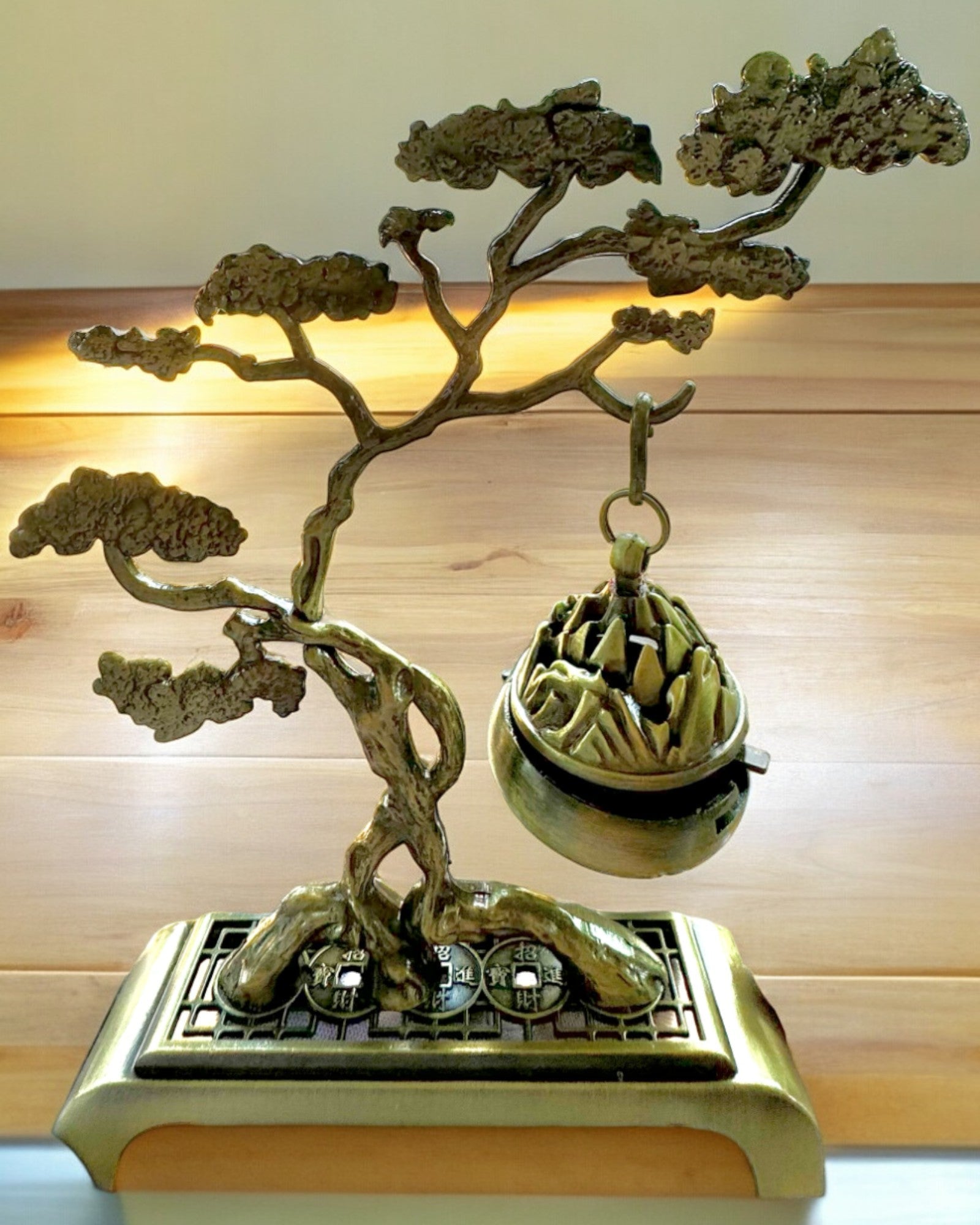Elegant Metal Røgelsesholder Bonsai - mulighed for personlig gravering som gave
