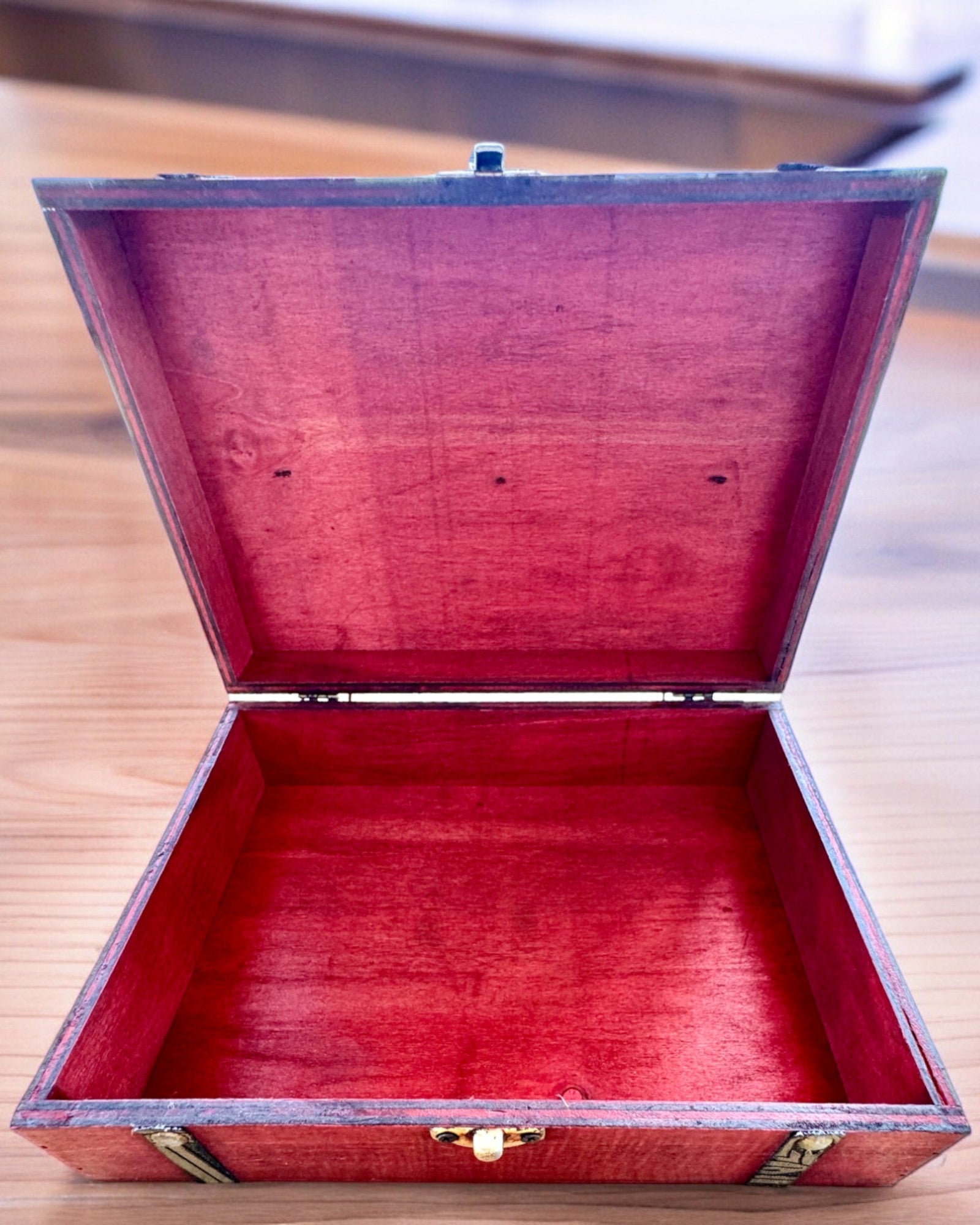 Antik Trækiste med Mulighed for Gravering, 23 cm x 16 cm x 7,5 cm