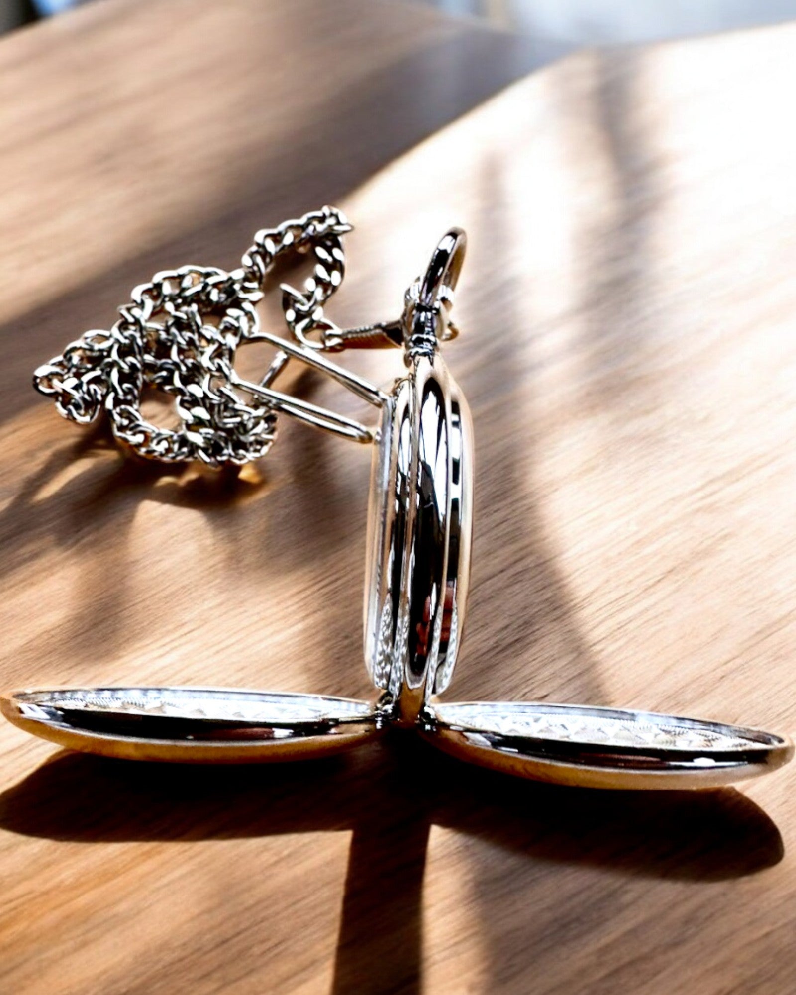 Klassisk Mekanisk Lommeur med Dobbelt Låg, Manuel, Sølvfarvet