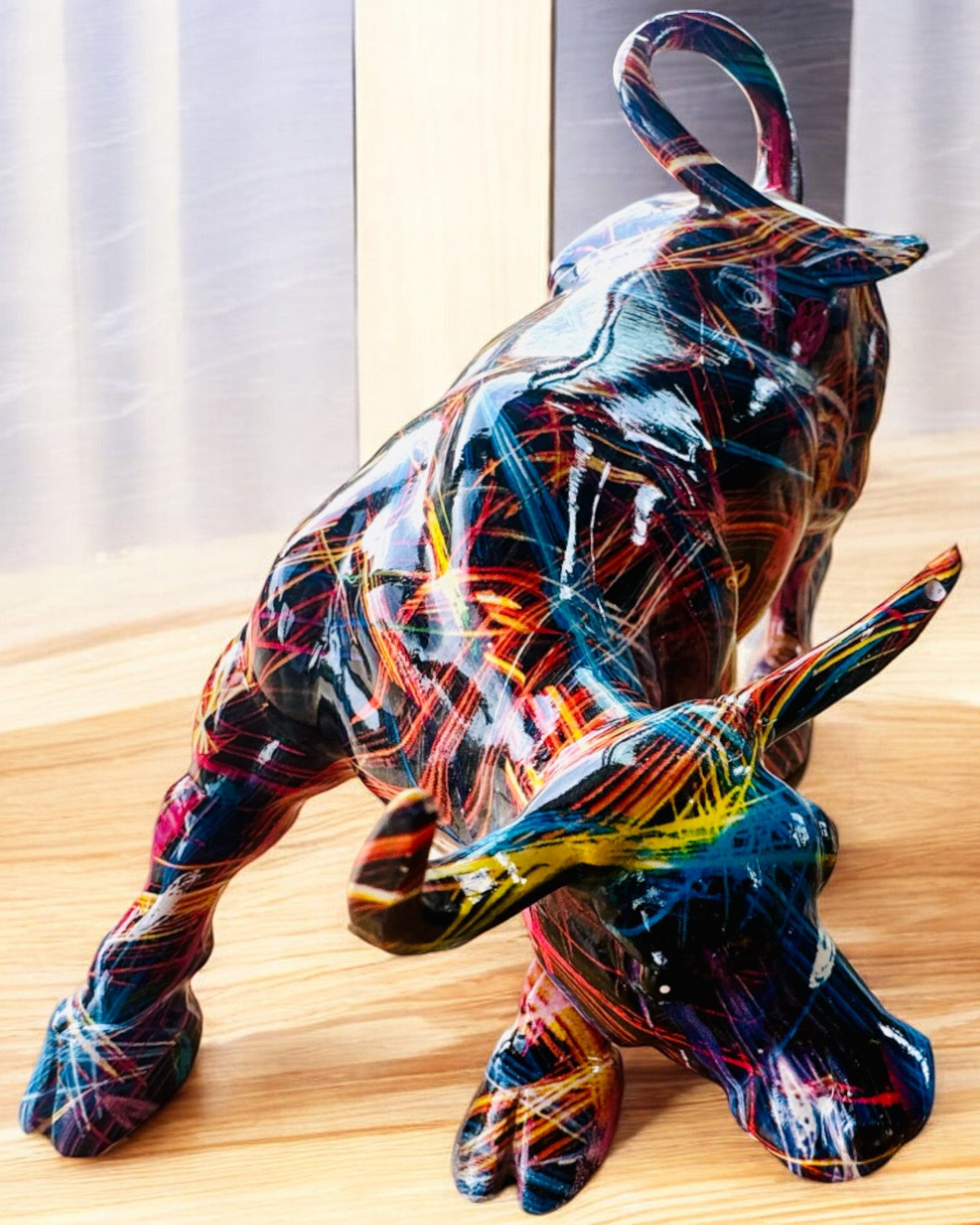 Dekorativ Skulptur Tyr "BullArt" – Unik Kunst med Mulighed for Gravering - 4 farvevarianter, til personlig gave