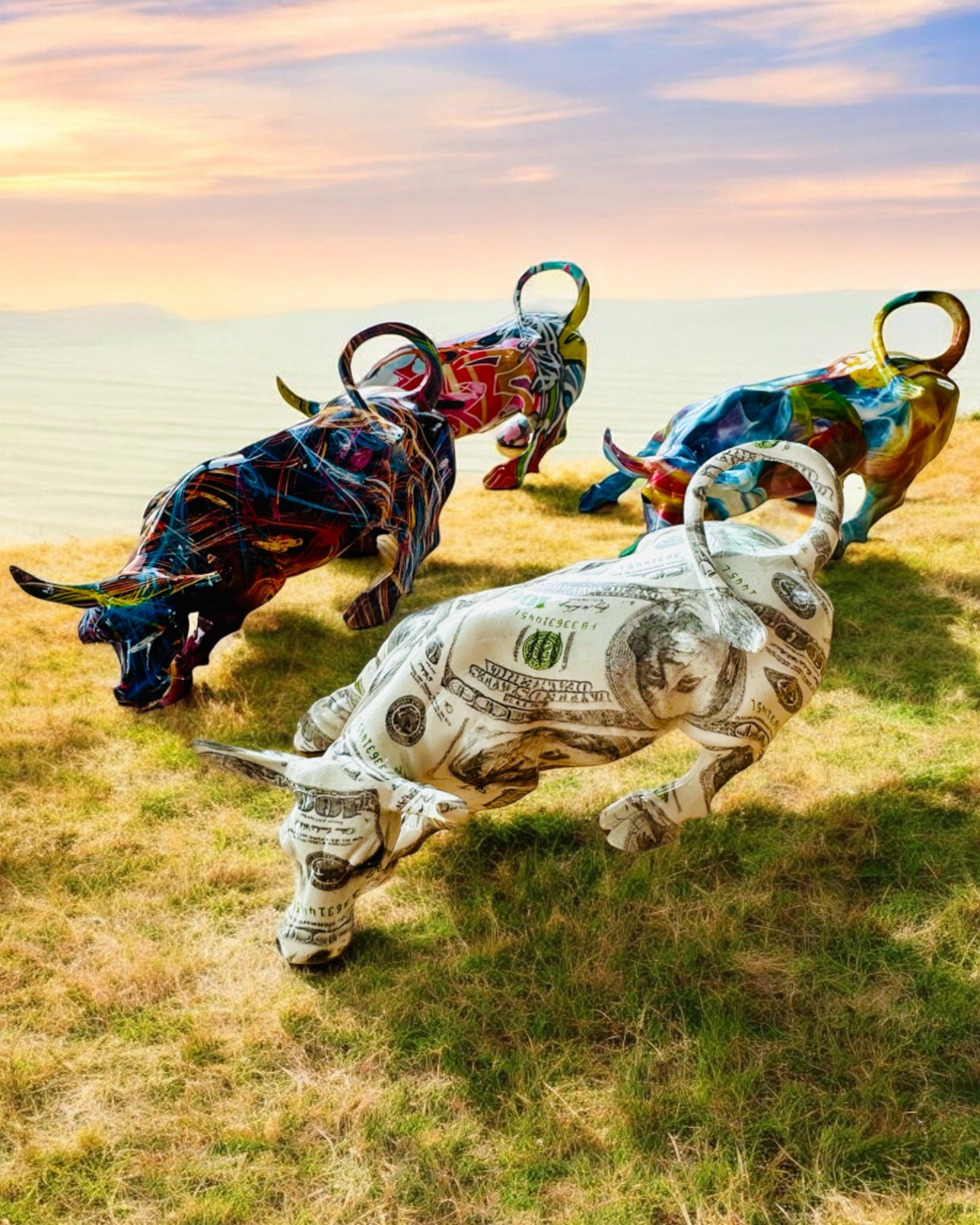 Dekorativ Skulptur Tyr "BullArt" – Unik Kunst med Mulighed for Gravering - 4 farvevarianter, til personlig gave