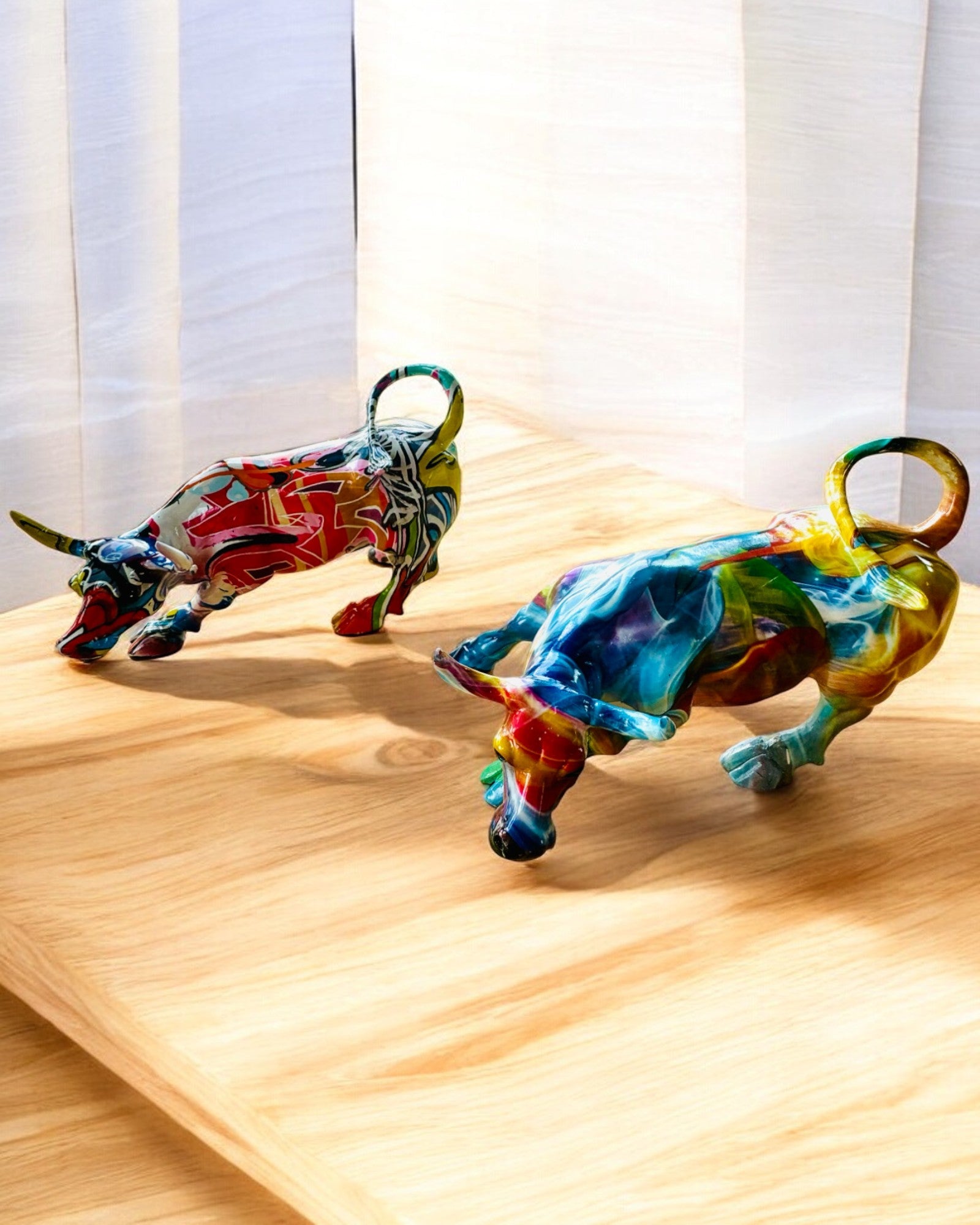 Dekorativ Skulptur Tyr "BullArt" – Unik Kunst med Mulighed for Gravering - 4 farvevarianter, til personlig gave