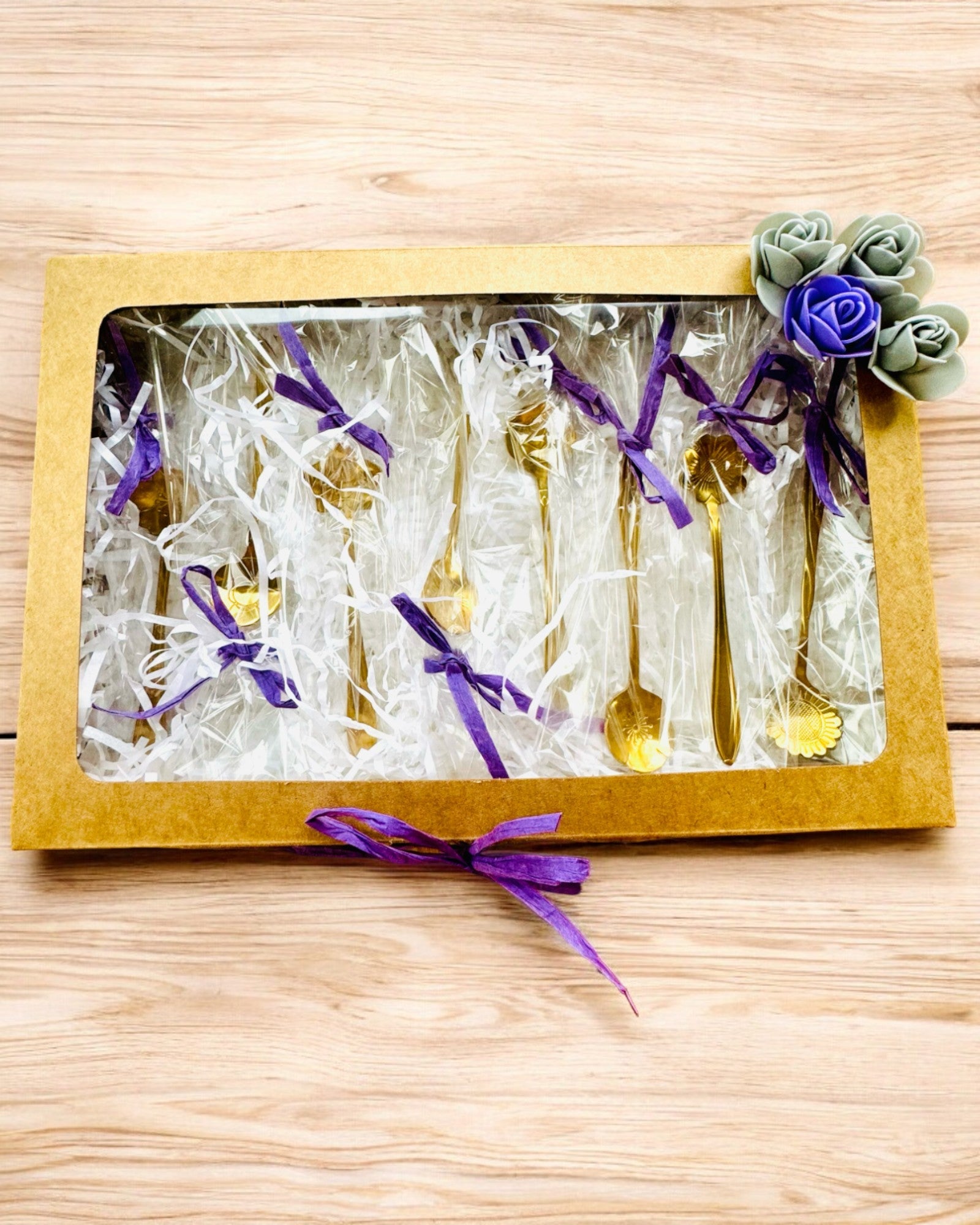 Sæt af skeer "Blomster Rapsodi" - personliggørelse med gravering som gave, 2 varianter at vælge imellem