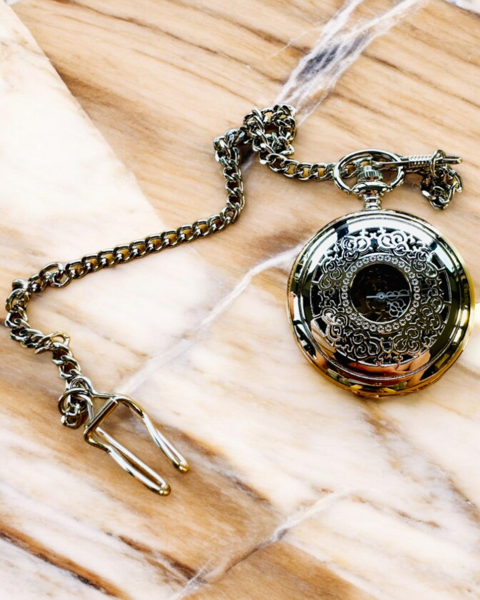 Lommeur "Eterna Elegance", personlig gave, gravering. Sølvfarvet