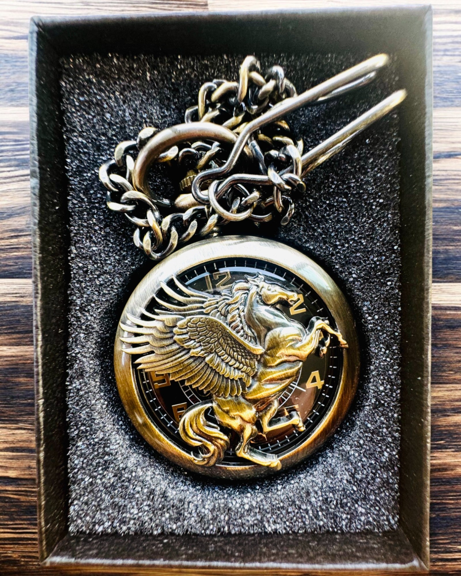 Lommeur "Equus Tempus" - Farve: Kobber, med Hestemotiv, mulighed for personlig gravering