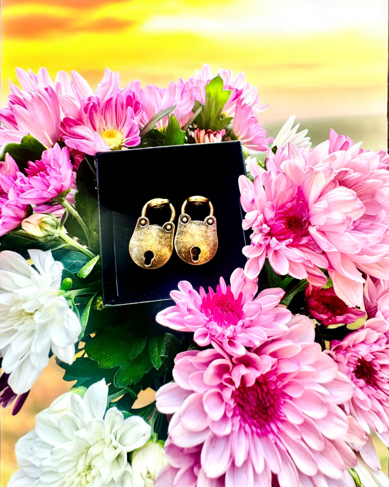 Miniature Kærlighedshængelåse - Sæt med 2 Graverede Retro Hængelåse, personalisering til gave