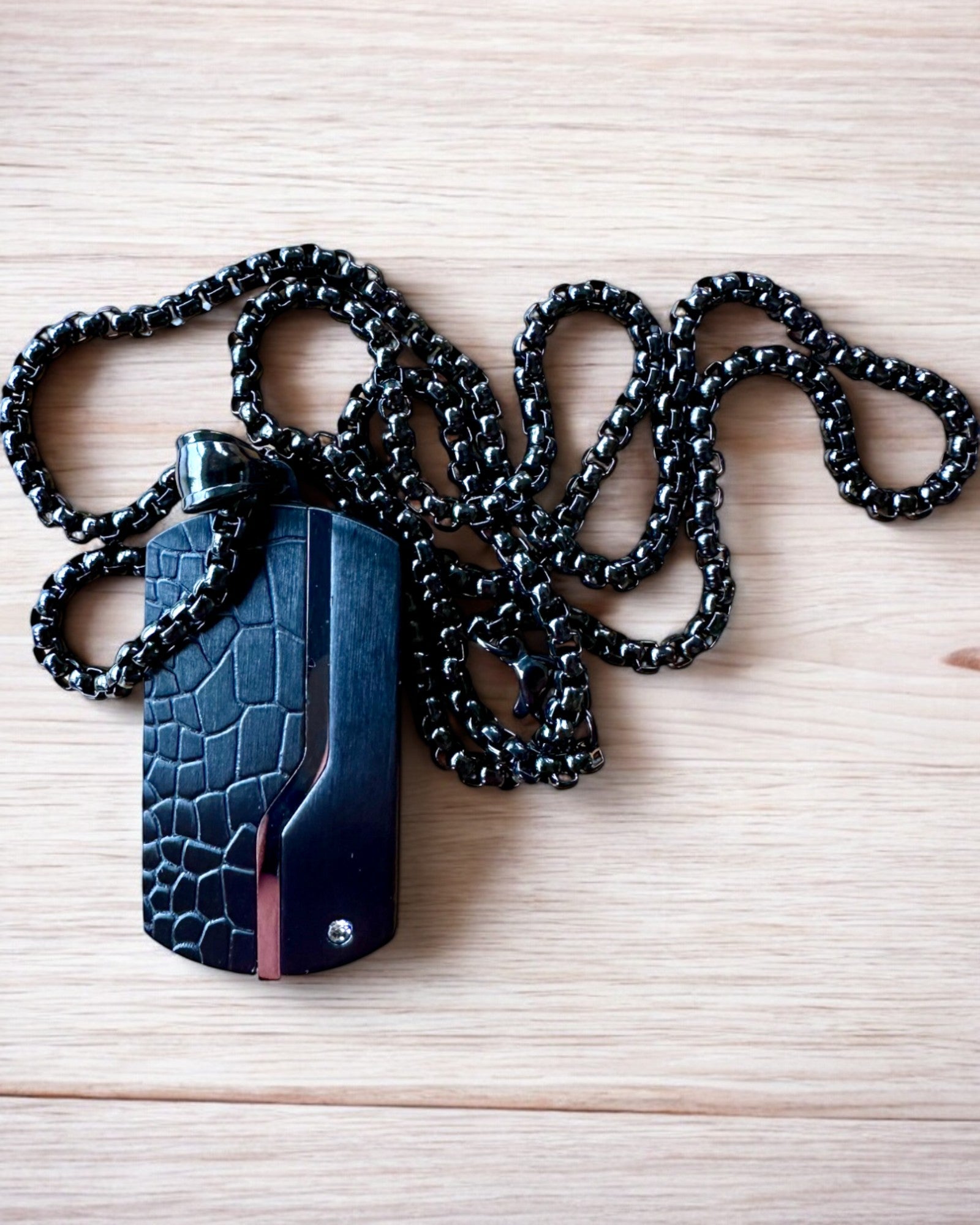 Herrehalskæde Dog Tag „SteelVision” – rustfrit stål, 15 varianter, tilpasning med gravering