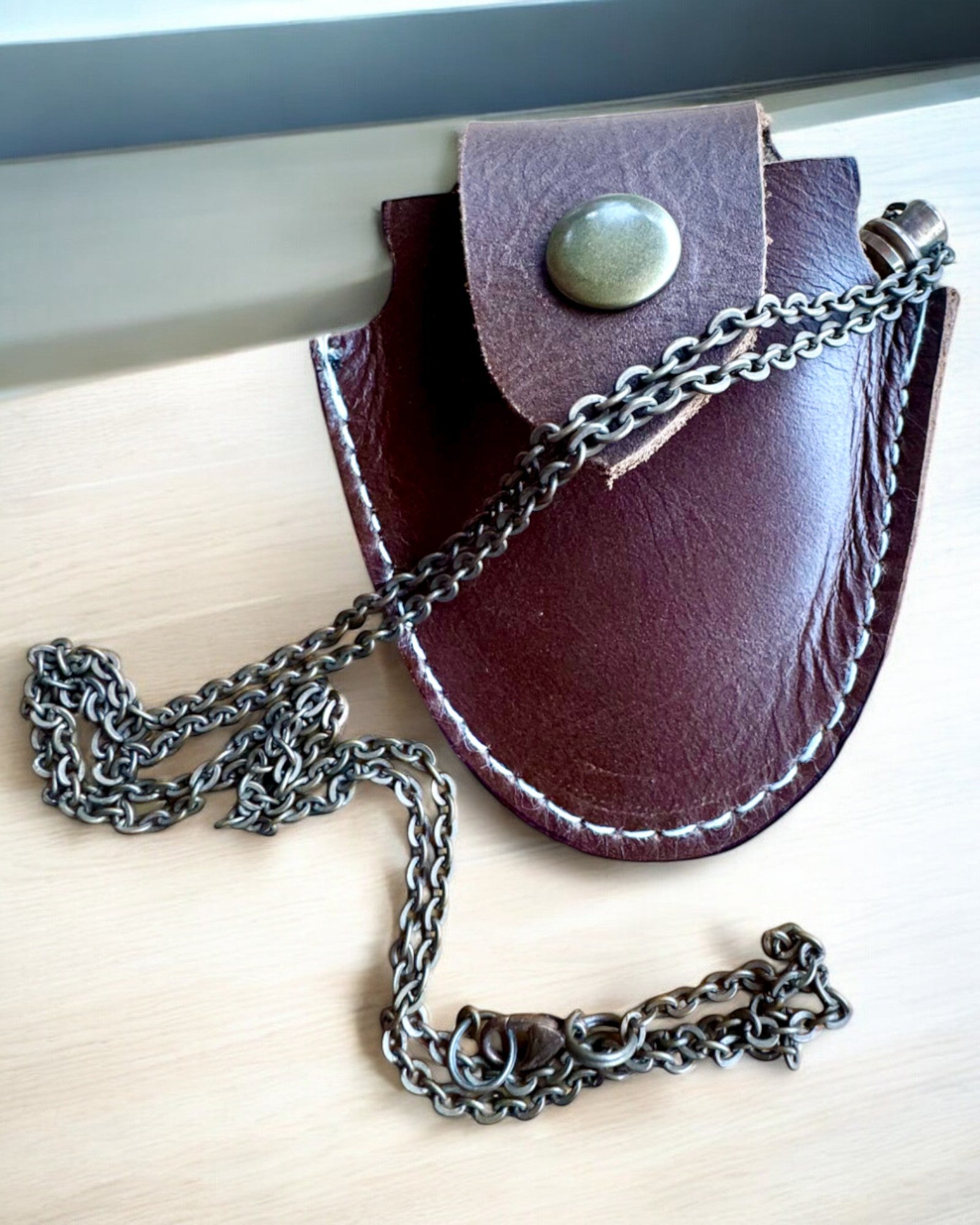 Vintage Look - Forstørrelsesglas med glaslinse og læderetui, mulighed for personlig gravering