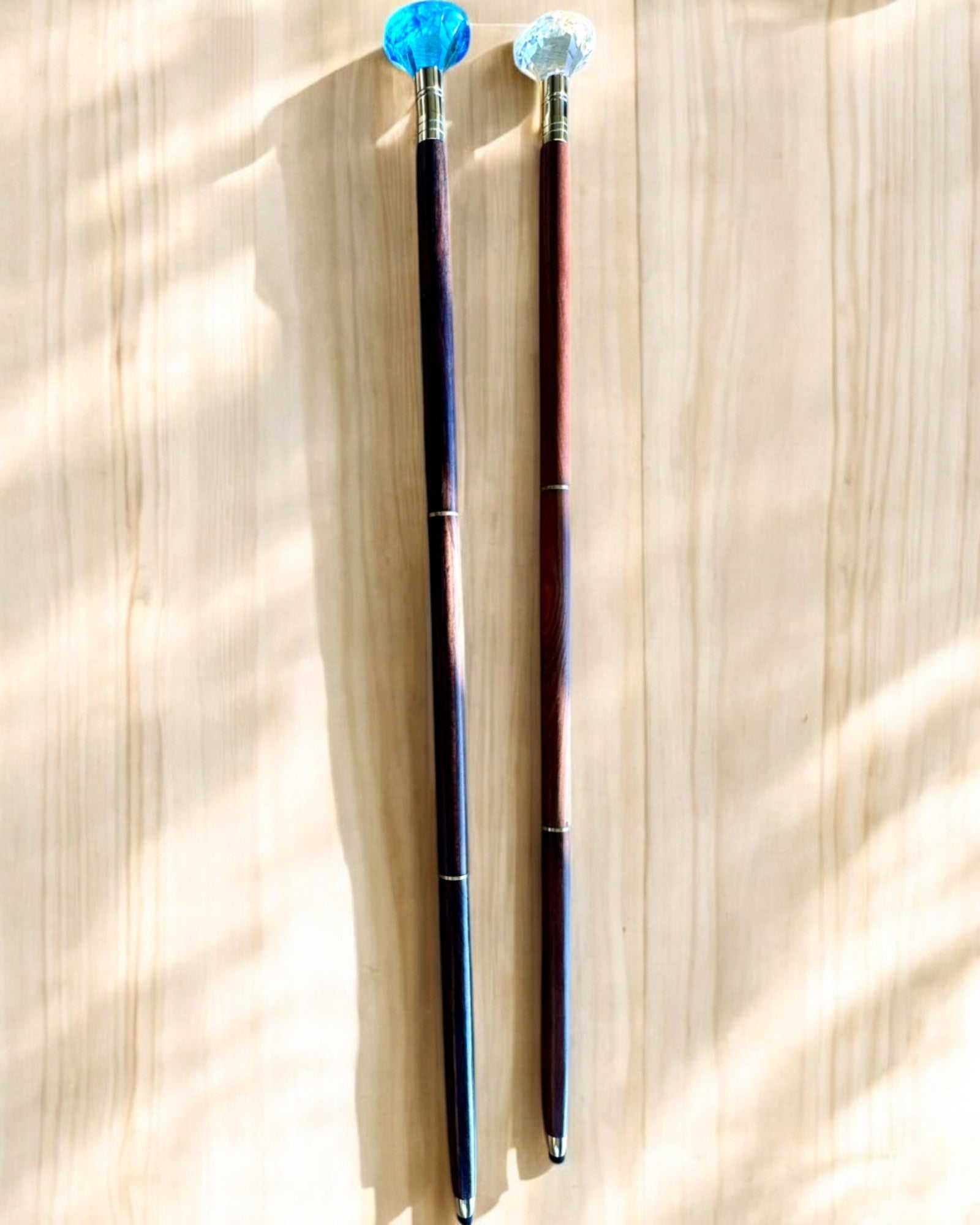 Vandrestok "Diamant i bronze" - Håndlavet i træ, mulighed for gravering