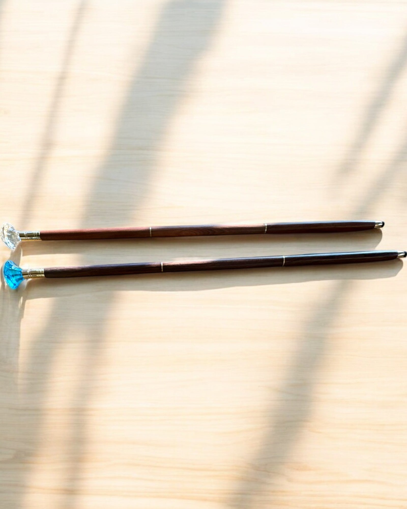 Vandrestok "Diamant i bronze" - Håndlavet i træ, mulighed for gravering