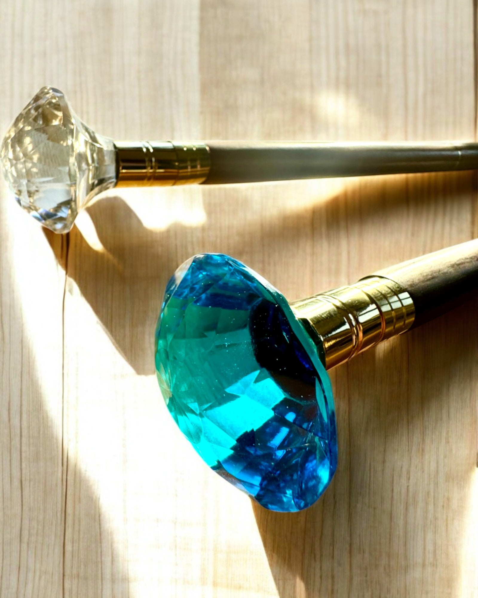 Vandrestok "Diamant i bronze" - Håndlavet i træ, mulighed for gravering