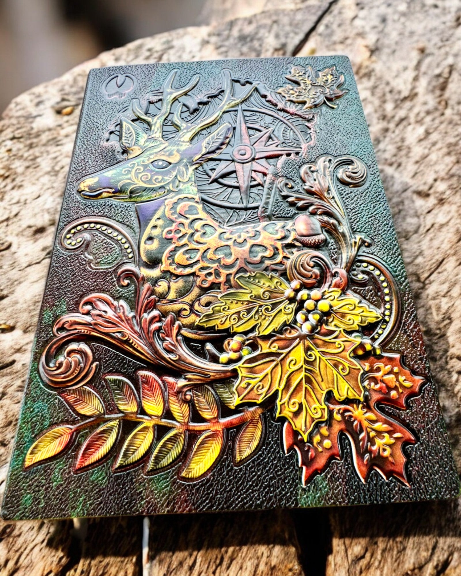 Skovhjort Notesbog med Hjortemotiv, A5 - personalisering med gravering som gave