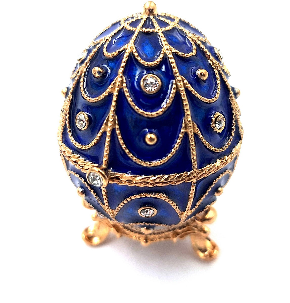 Eksklusivt metalskrin med krystaller - Fabergéæg - B0748-17 BL