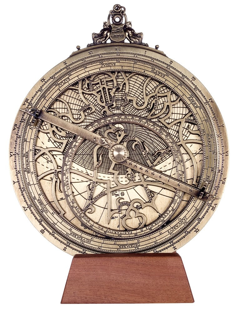 Stort Rojas-astrolabium i messing – diameter 20 cm – reproduktion – H34