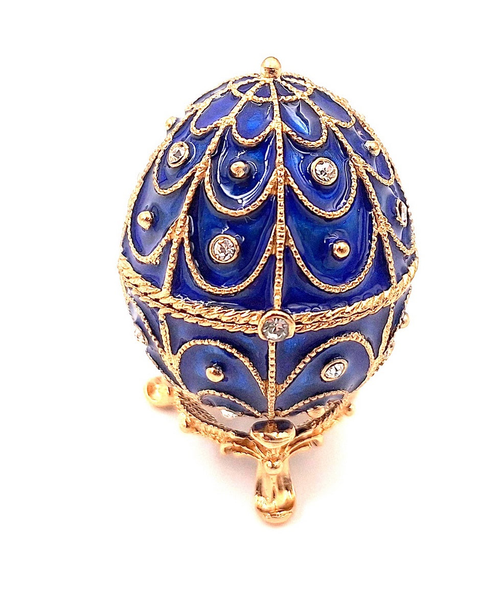 Eksklusivt metalskrin med krystaller - Fabergéæg - B0748-17 BL