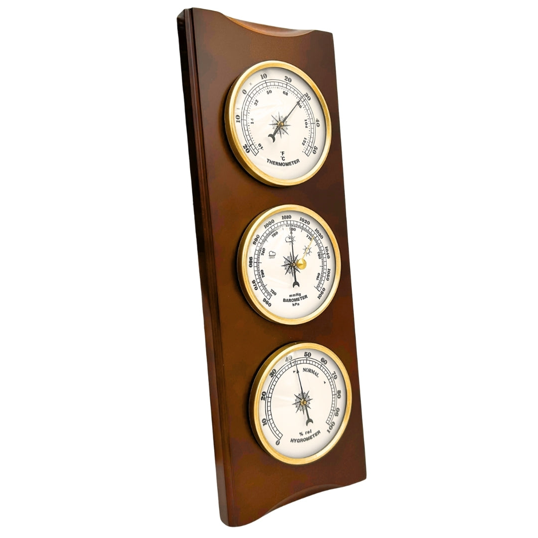 Elegant vejrstation – barometer, termometer, hygrometer, 36cm, retro - YG336