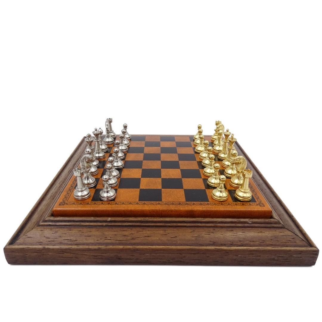 Eksklusivt magnetisk skakspil i metal Italfama 18x18 cm – N300