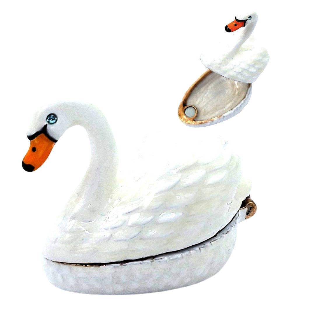 Enestående lille metalgaveæske – Svane - B0736-02