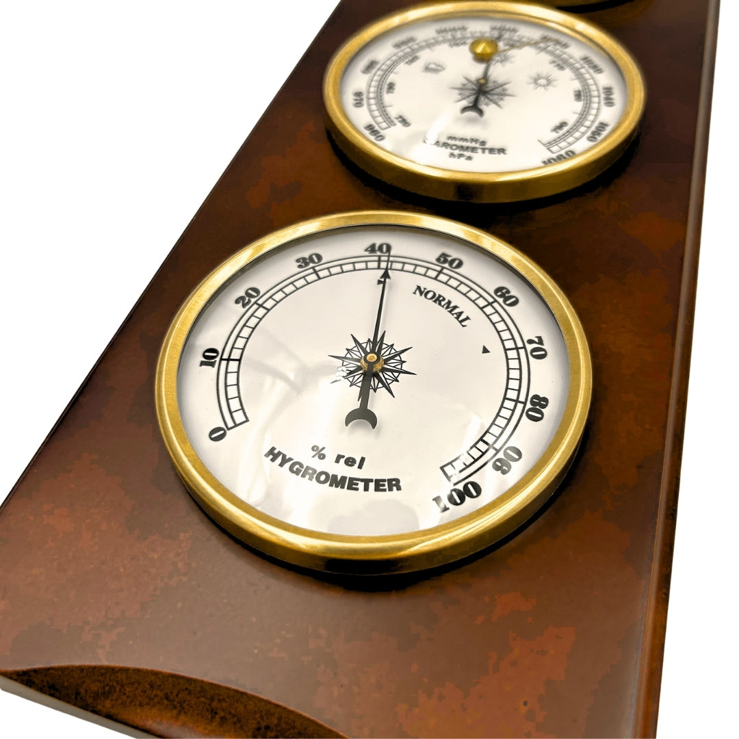Elegant vejrstation – barometer, termometer, hygrometer, 36cm, retro - YG336