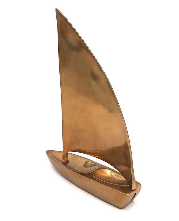 Stor sejlbåd - aluminium - 47x38 cm - N-3044