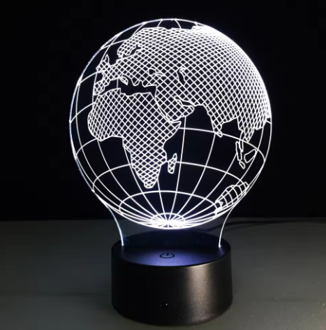 LED-lampe - Globus - 7 forskellige farver - USB - P108