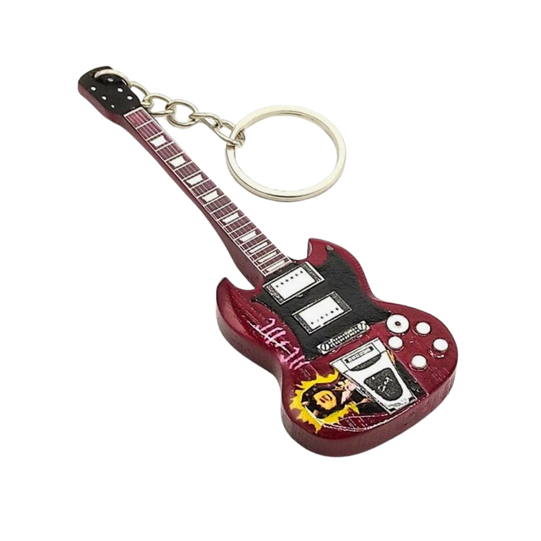 Nøglering guitar i stil med AC/DC - Angus Young – Tribute - EGK-0597