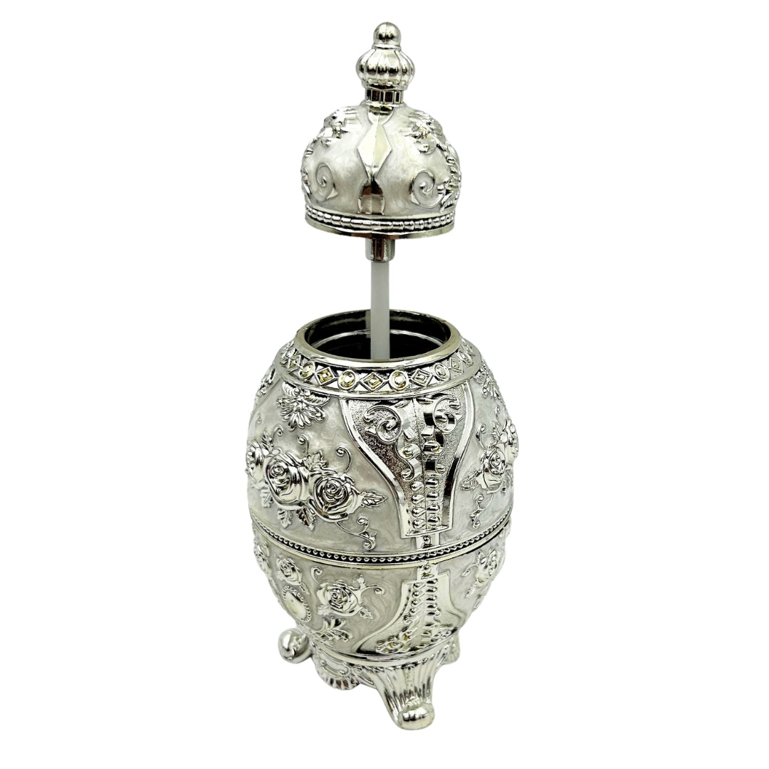 Sølvfarvet oplukkeligt Fabergé-æg - SRWS