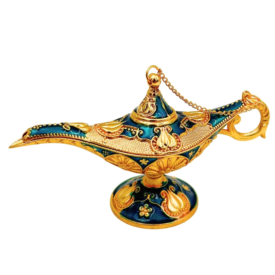 Dekorativ Alladin-lampe i metal, marineblå-guld 12cm - LAB12