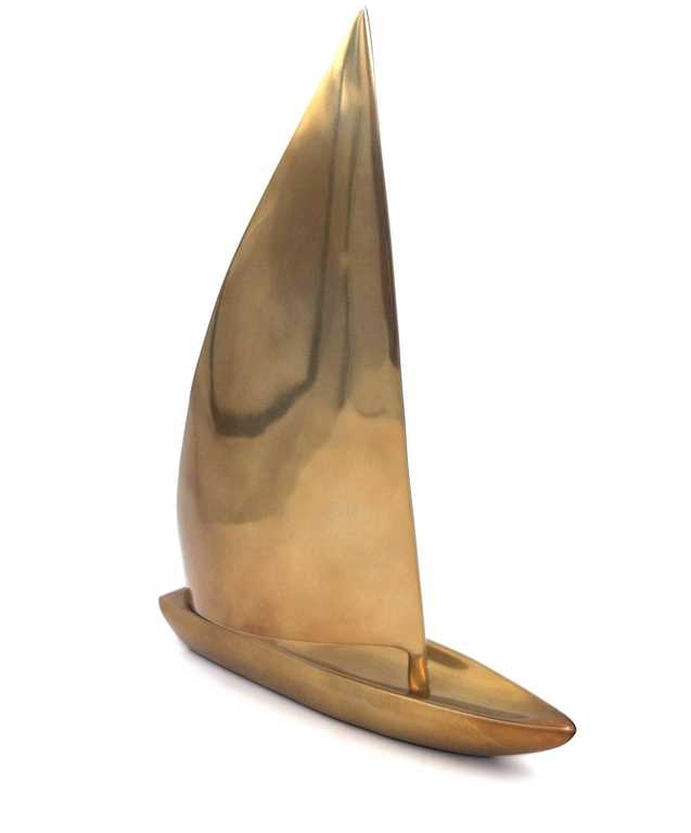 Stor sejlbådsmodel - aluminium - 39 x 30cm - N-3045